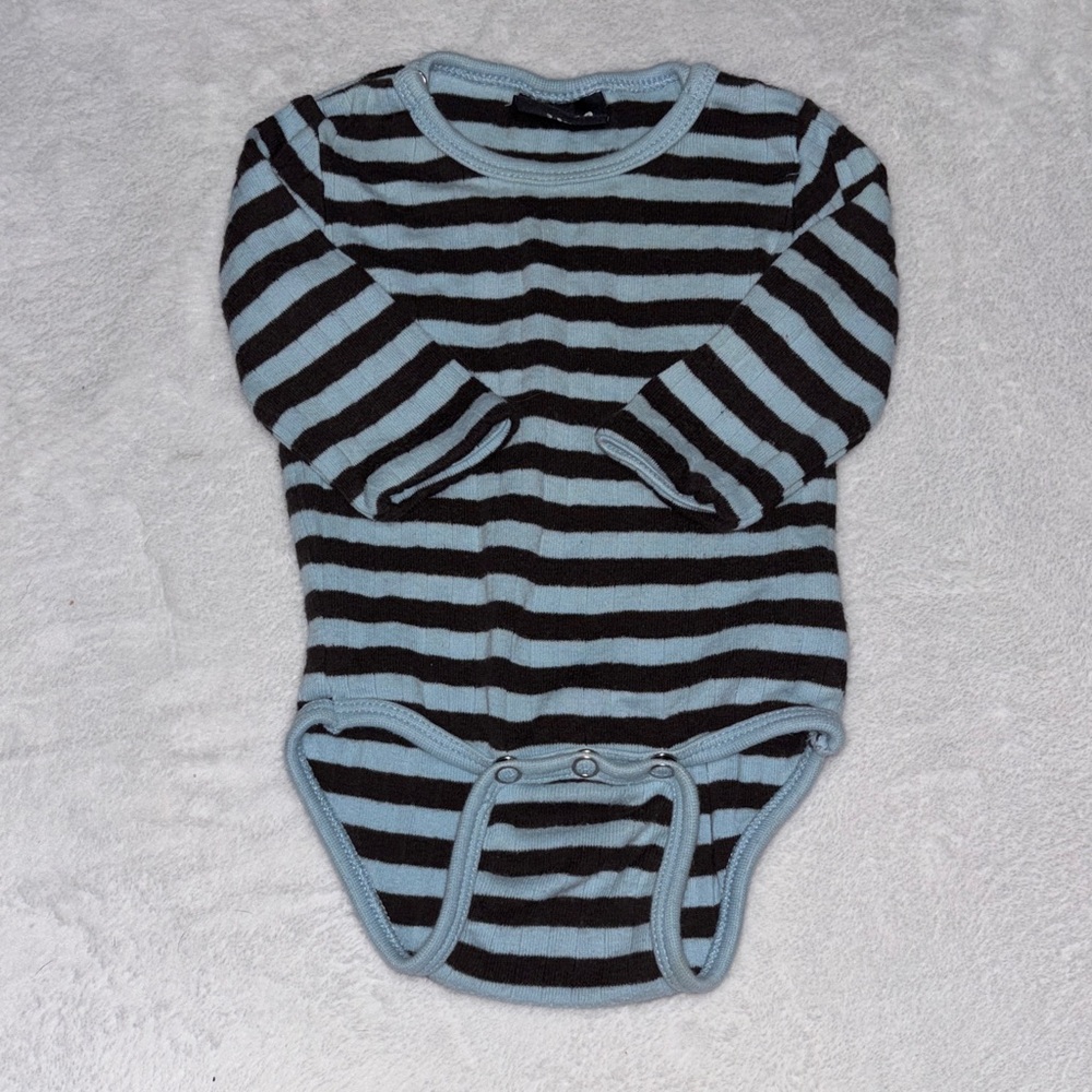 (3 for $10) me too Striped Blue One Piece bodysuit